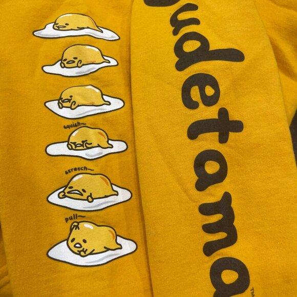 GUDETAMA KAWAII SANRIO HOODIE THE LAZY EGG SWEATSHIRT SIZE MEDIUM - Picture 12 of 15